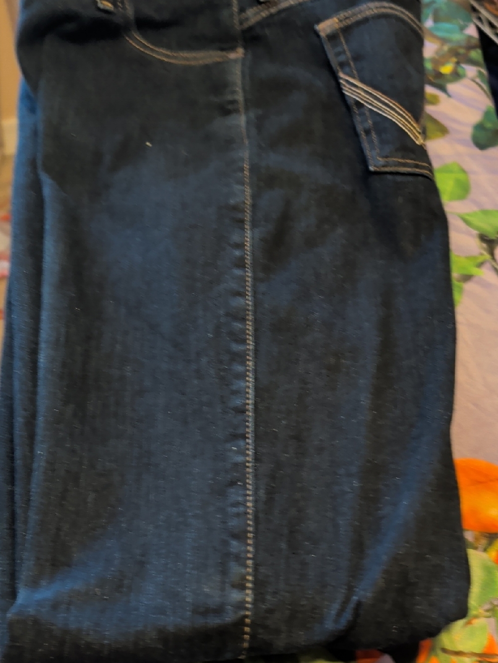Wrangler Women's Dark Blue Bootcut Jeans Qbaby with Contrast Stitching